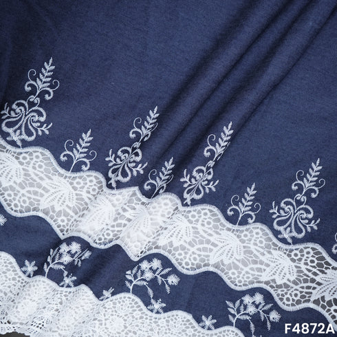 Lace Work Denim Cotton Fabric-F4872
